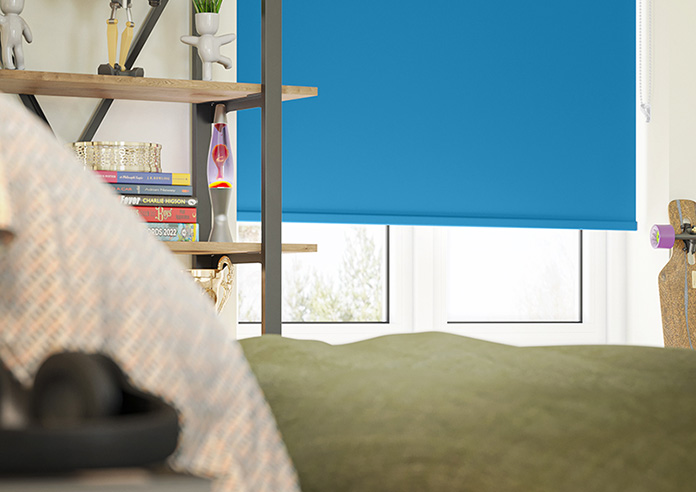 Trinity (FR Blackout), Cerulean - Twist&Fit Roller Blind - Image 5